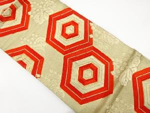 アンティーク　重ね亀甲に桐模様織り出し袋帯（材料）